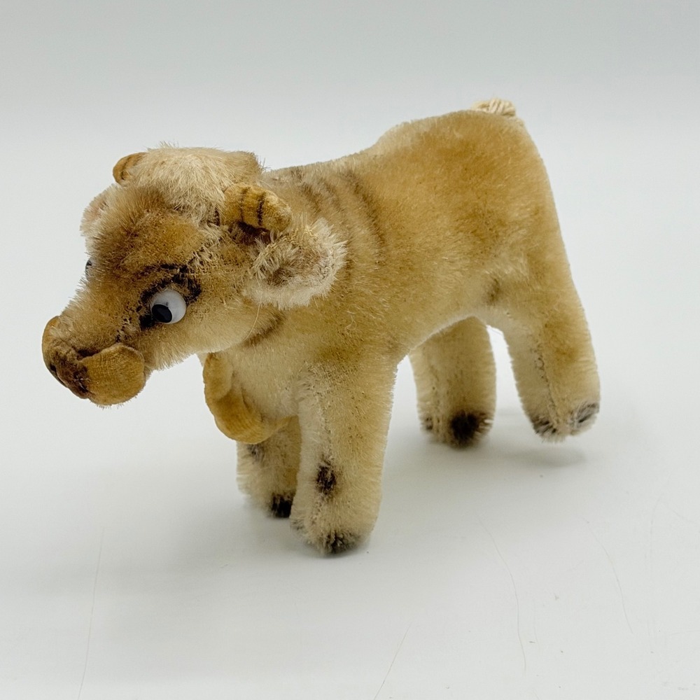 Vintage 1950s Steiff Oxy Ox Mohair Plush Toy No Tags